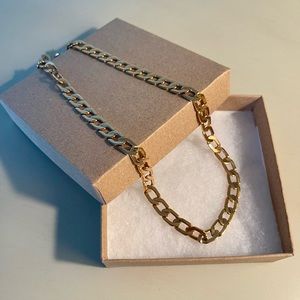 Rose gold plated flat link chain necklace 17”